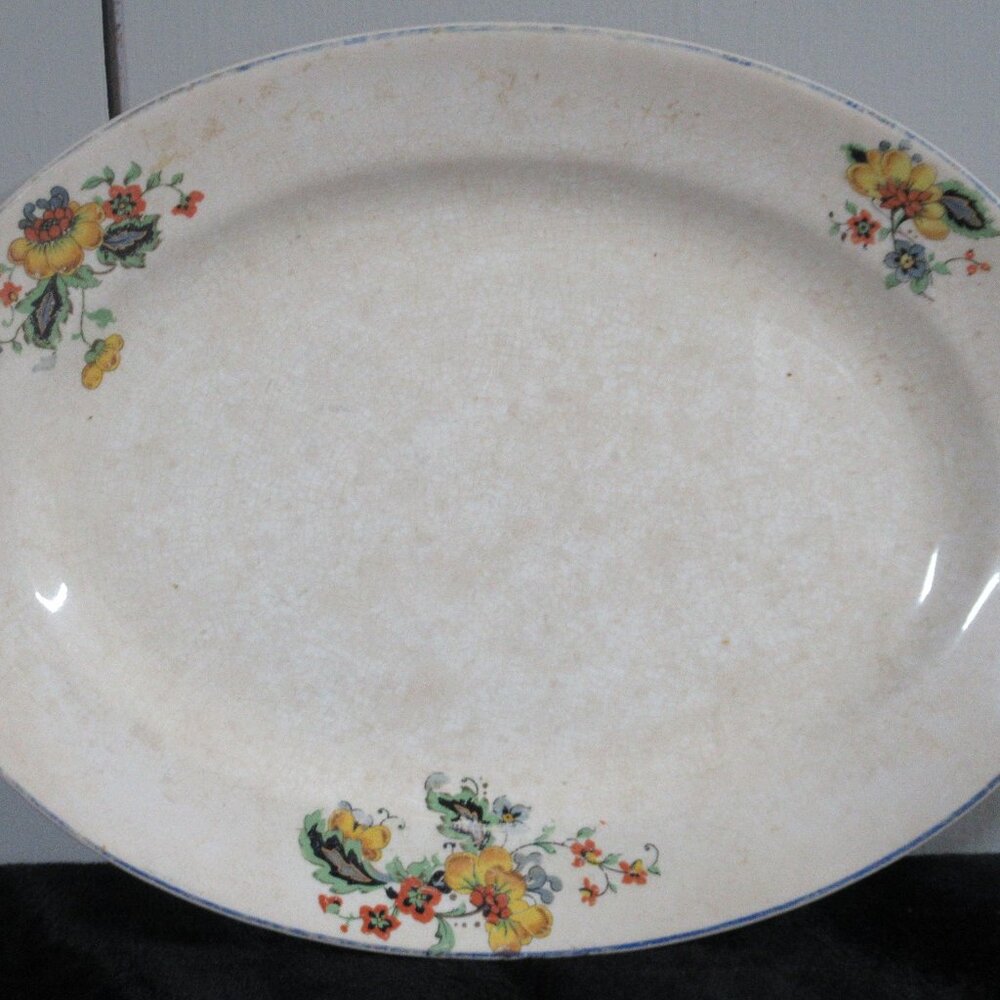 Thompson Alladin Vintage Floral Dishes 1pc Oval Serving Platter *Imperfect*